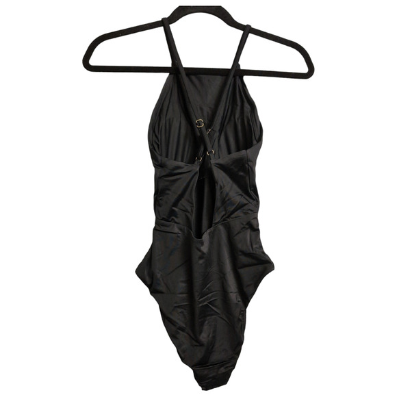 Andie Asbury Eco Nylon One Piece Black Adjustable Criss Cross Back L New - Picture 4 of 10